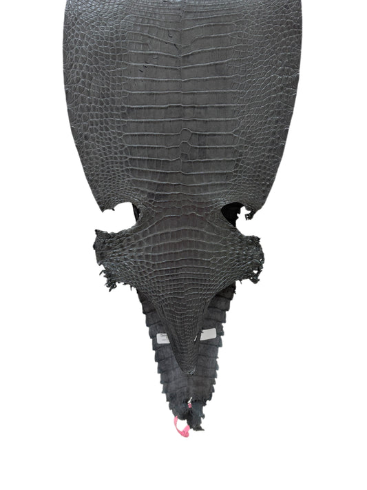 28 cm Grade 2/3 Gunmetal Matte Farm-Raised American Alligator Leather - Tag: FL21-0024038