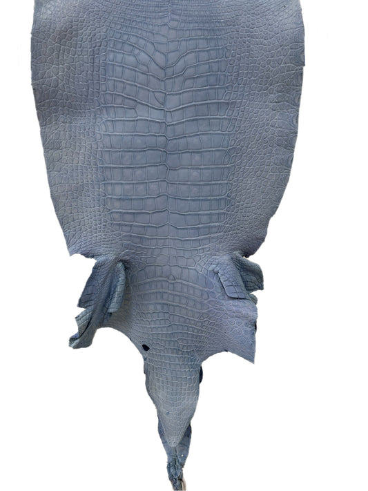 43 cm Grade 3/4 Carolina Blue Matte Wild American Alligator Leather - Tag: LA23-0027039