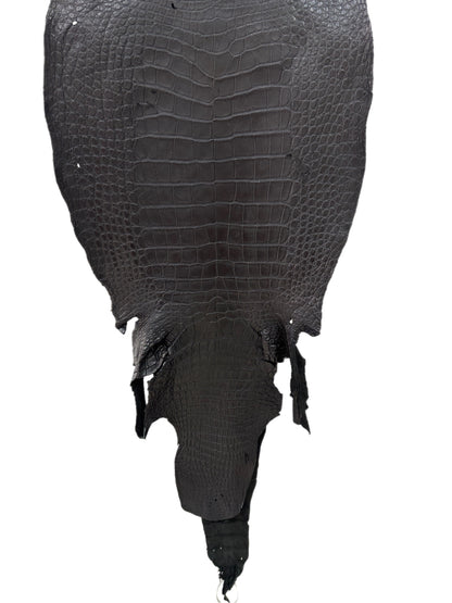 48 cm Grade 4/5 Black Matte Wild American Alligator Leather - Tag: LA23-0003267