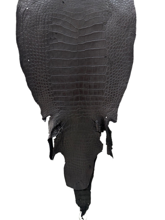 48 cm Grade 4/5 Black Matte Wild American Alligator Leather - Tag: LA23-0003267