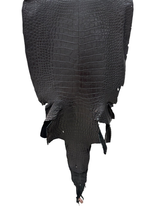 41 cm Grade 4/5 Black Matte Wild American Alligator Leather - Tag: LA24-0031229