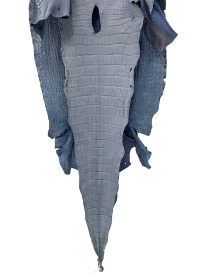 41 cm Grade 3/4 Carolina Blue Matte Wild American Alligator Leather - Tag: LA23-0017970