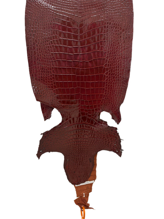 38 cm Grade 3/4 Bourbon Millennium Wild American Alligator Leather - Tag: LA23-0013873