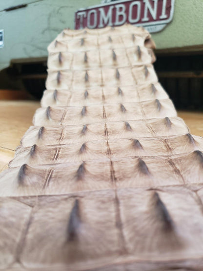 90-99 Cm Grade 1 Tan Vintage Matte Nile Crocodile Backstrap Leather