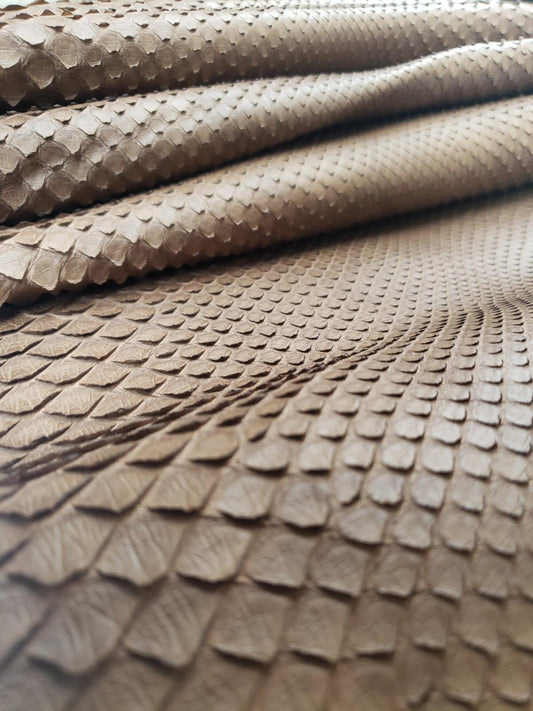 2.4 M Front Cut Tan Matte Python Leather