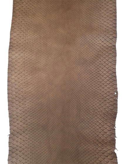 2.4 M Front Cut Tan Matte Python Leather