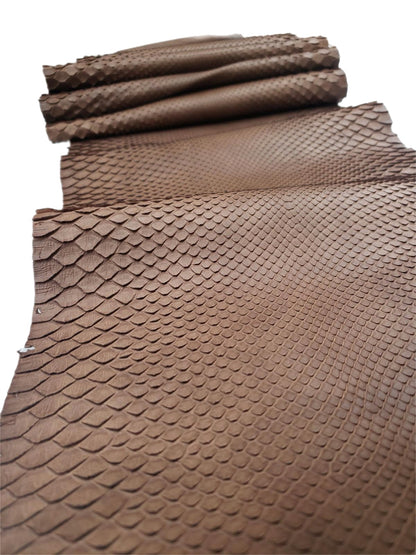 2.4 M Front Cut Tan Matte Python Leather