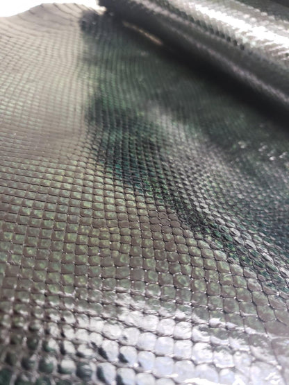 1.9 M Front Cut Pine Green Glazed Python Leather