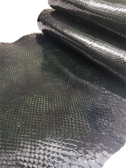 1.9 M Front Cut Pine Green Glazed Python Leather