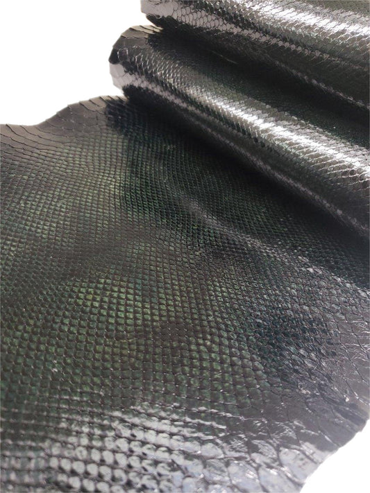 1.9 M Front Cut Pine Green Glazed Python Leather
