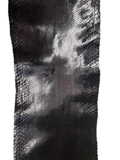 2.2 M Black Glazed Front Cut Python Leather