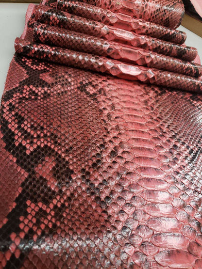 3.6 M Back Cut Pink Glazed Python Leather With Markings