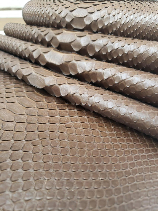 2.4 M Back Cut Chocolate Matte Python Leather