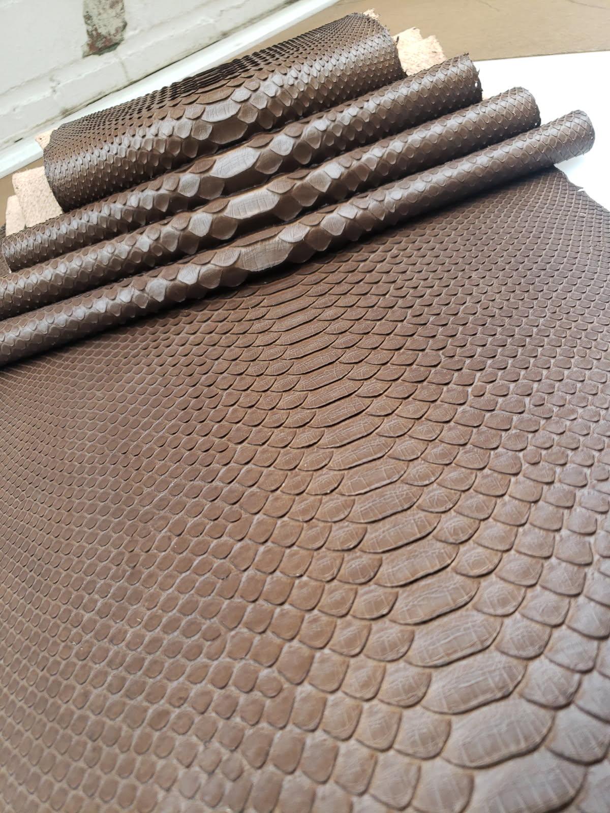 2.4 M Back Cut Chocolate Matte Python Leather