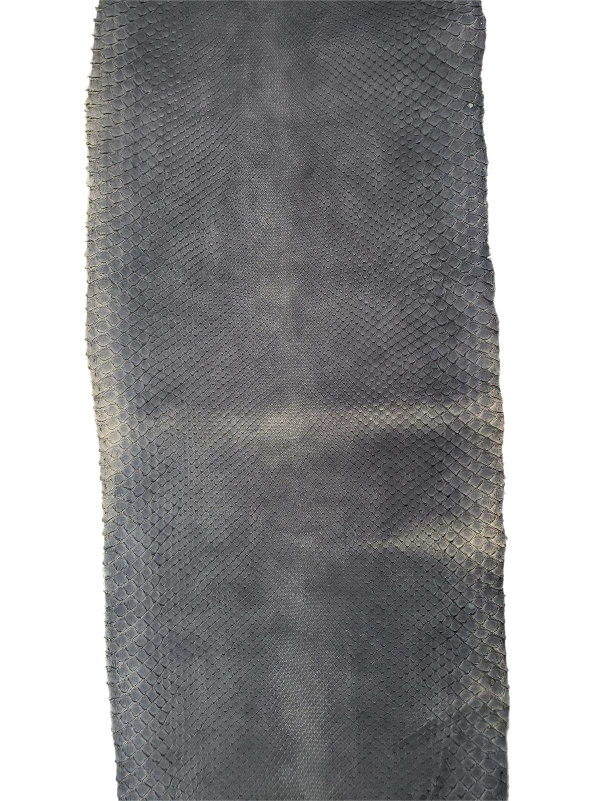2.4 M Front Cut Faded Blue Jean Matte Python Leather