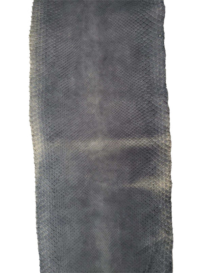 2.4 M Front Cut Faded Blue Jean Matte Python Leather