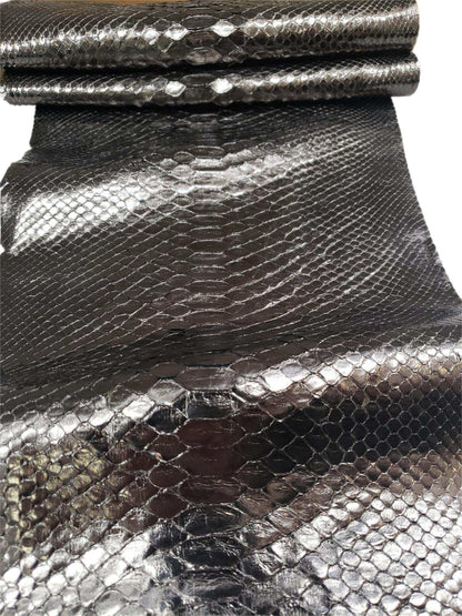 1.5 M Black Glazed Back Cut Python Leather