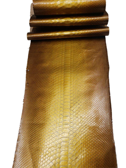 2.7 M Back Cut Gold Ombre Metallic Python Leather