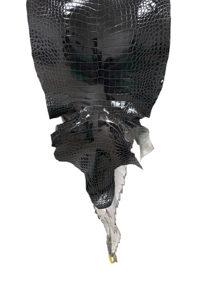 35 cm Grade 1/2 Grey Glazed Farm-Raised American Alligator Leather - Tag: GA13-0021430
