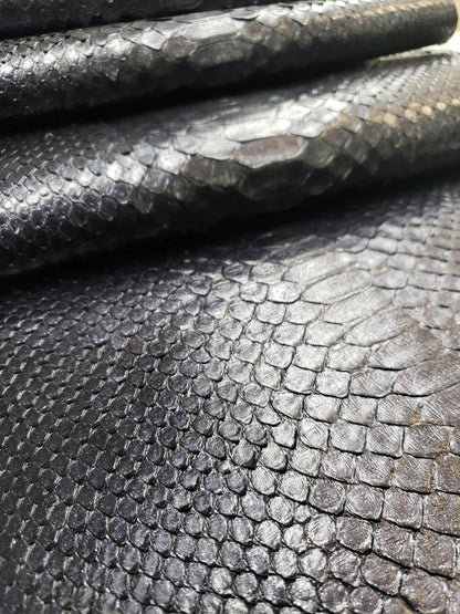 2.2 M Back Cut Dark Navy Python Leather