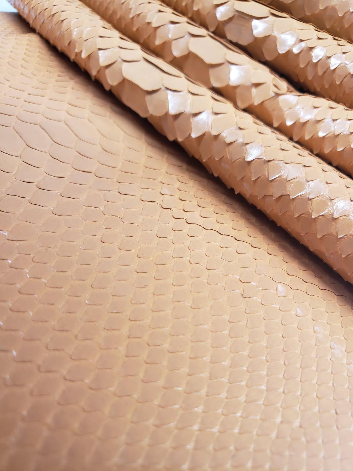 2.4 M Back Cut Peach Glazed Python Leather