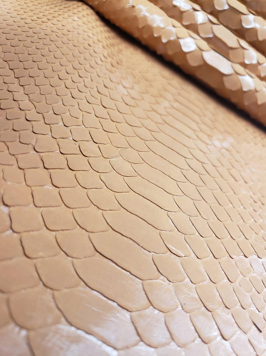 2.4 M Back Cut Peach Glazed Python Leather