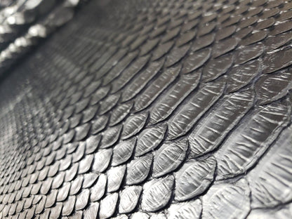 3.6 M Back Cut Black Matte Python Leather