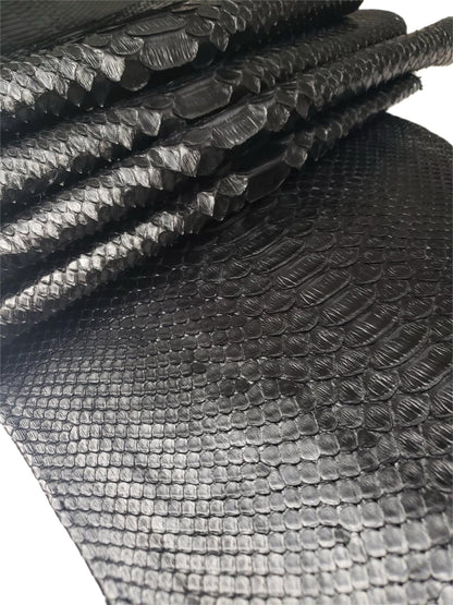 3.6 M Back Cut Black Matte Python Leather