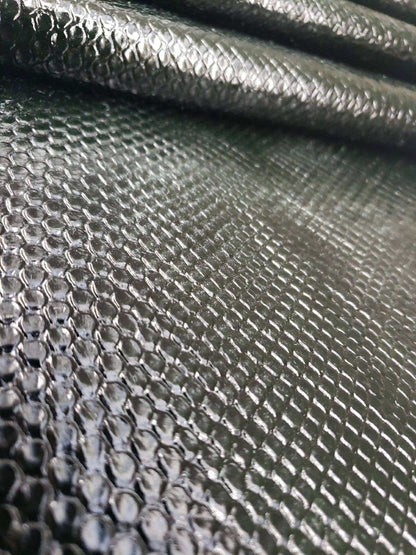 2.65 M Dark Green Glazed Front Cut Python Leather