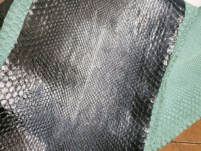 2.65 M Dark Green Glazed Front Cut Python Leather