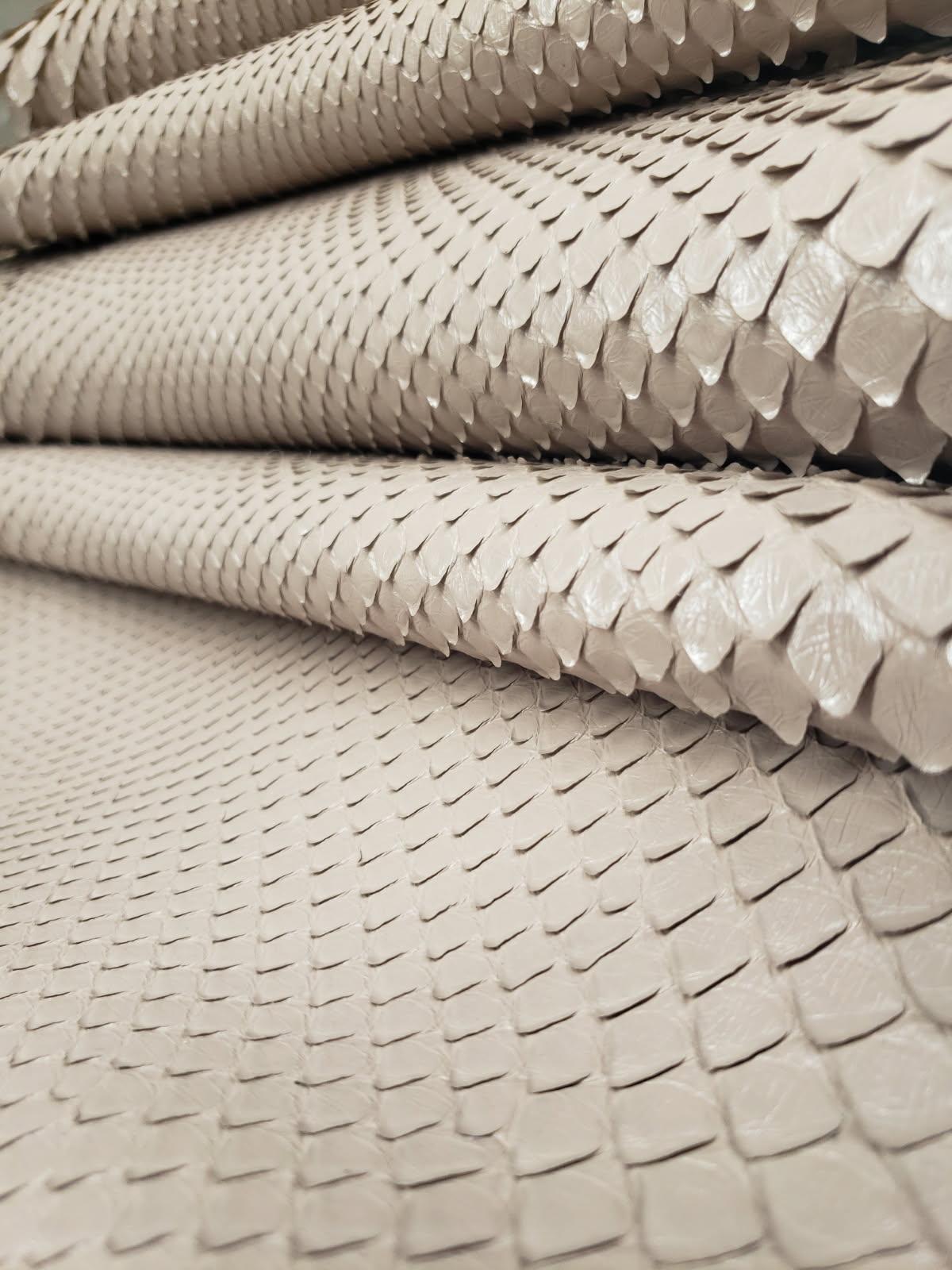 2.7 M Front Cut Beige Matte Python Leather