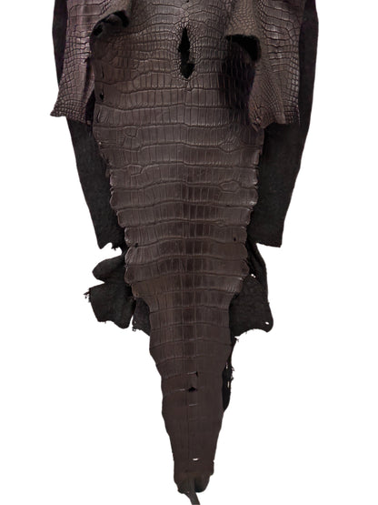 46 cm Grade 3/4 Black Matte Wild American Alligator Leather - Tag: LA23-0003472