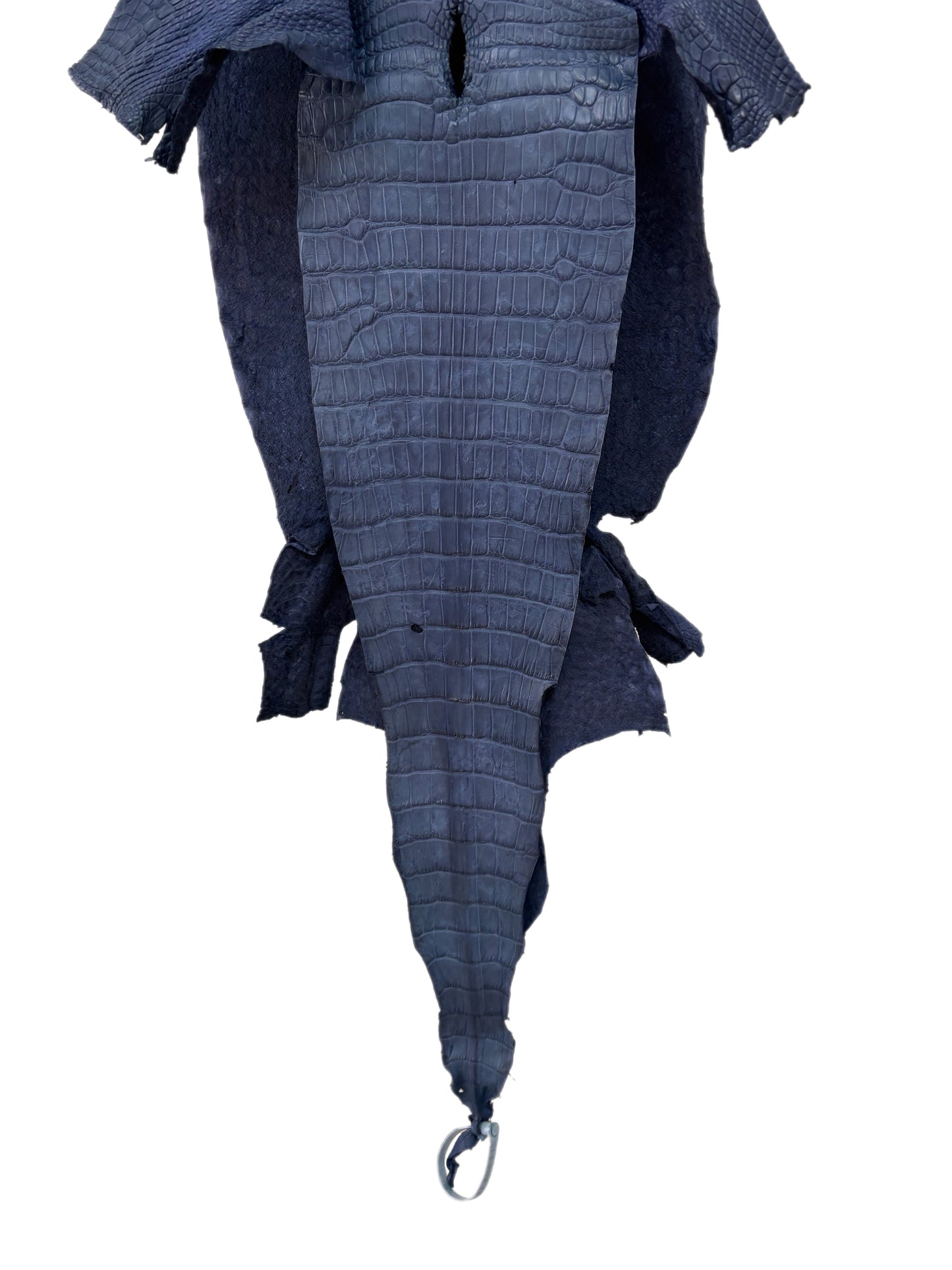 36 cm Grade 3/4 Indigo Matte Wild American Alligator Leather - Tag: LA23-0048179