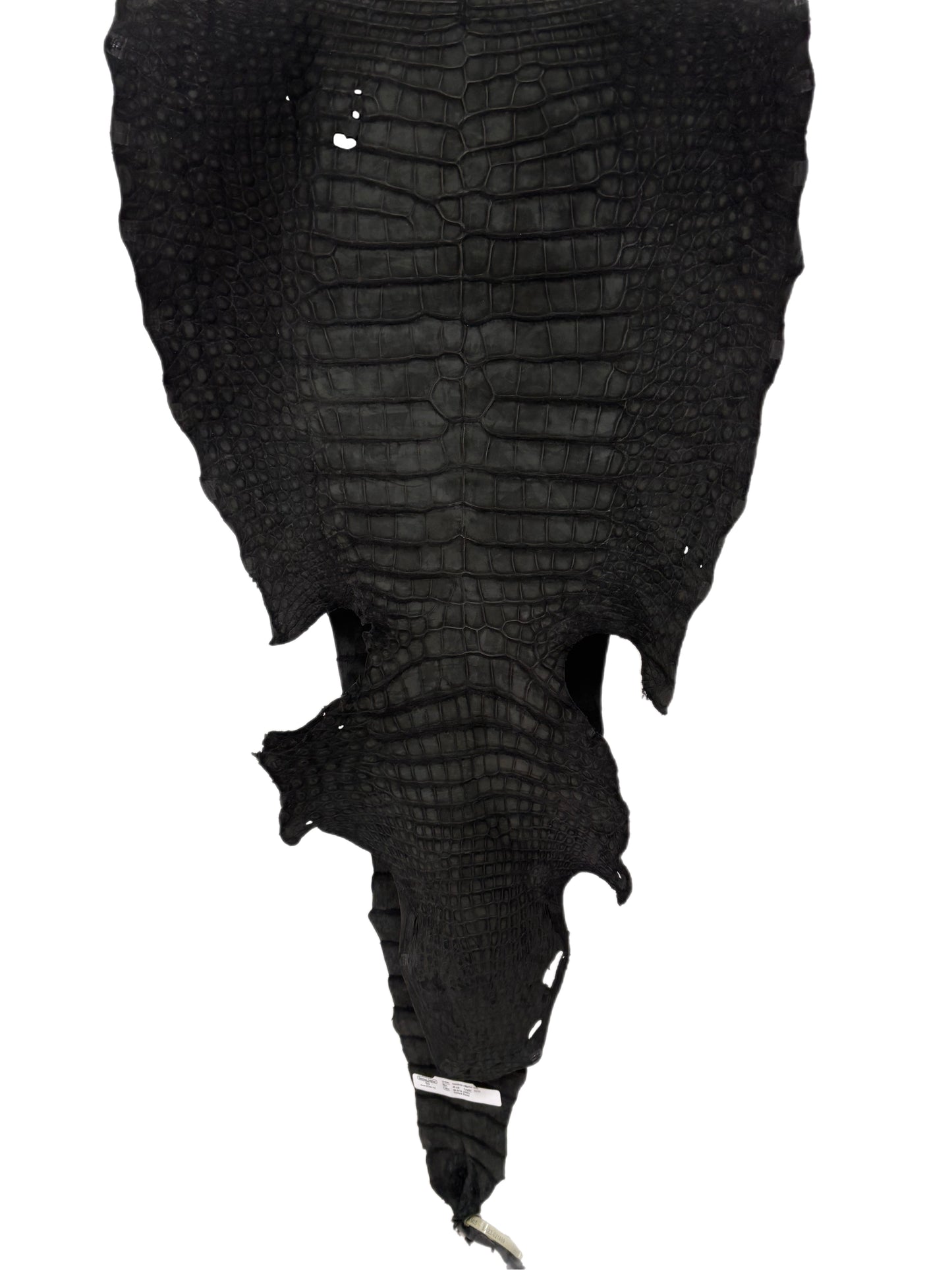 49 cm Grade 2/3 Black Nubuck Wild American Alligator Leather - Tag: LA23-0021889
