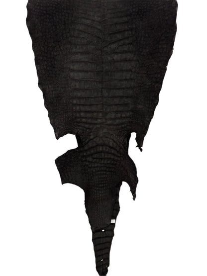 47 cm Grade 3/4 Black Nubuck Wild American Alligator Leather - Tag: LA23-0003358