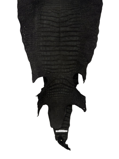 50 cm Grade 3/4 Black Nubuck Wild American Alligator Leather - Tag: LA23-0051900