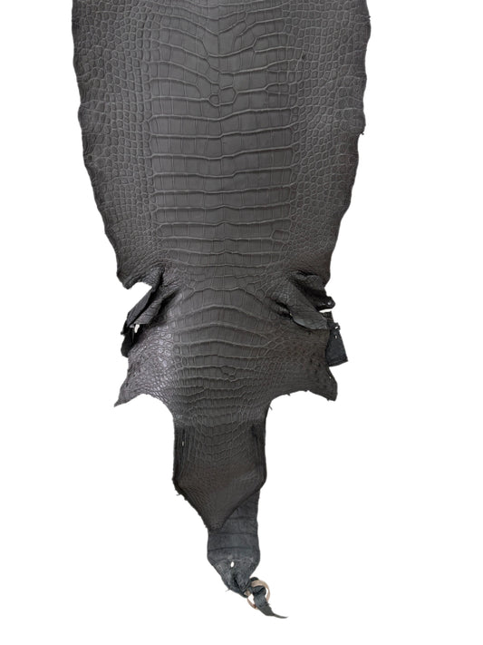 39 cm Grade 3/4 Serpentine Grey Matte Wild American Alligator Leather - Tag: TX23-0016553