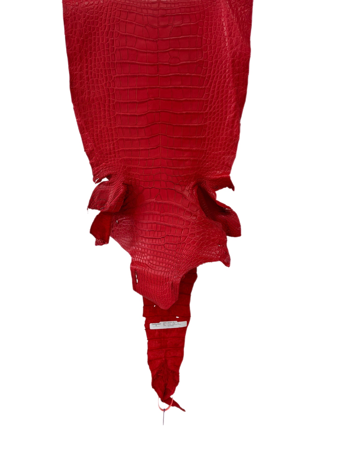 39 cm Grade 2/3 Candy Apple Red Matte Wild American Alligator Leather - Tag: LA24-0039963