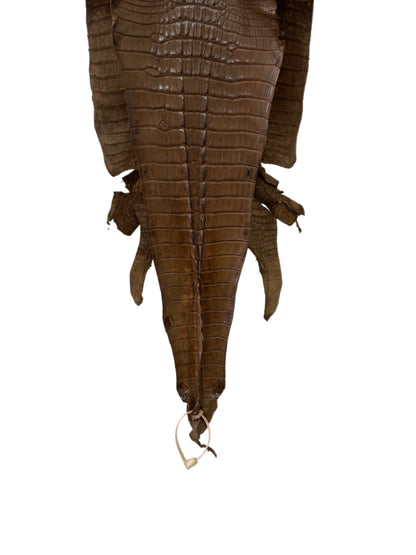 29 cm Grade 1/2 Mink Matte Farm-Raised American Alligator Hornback Leather - Tag: LA23-0377078