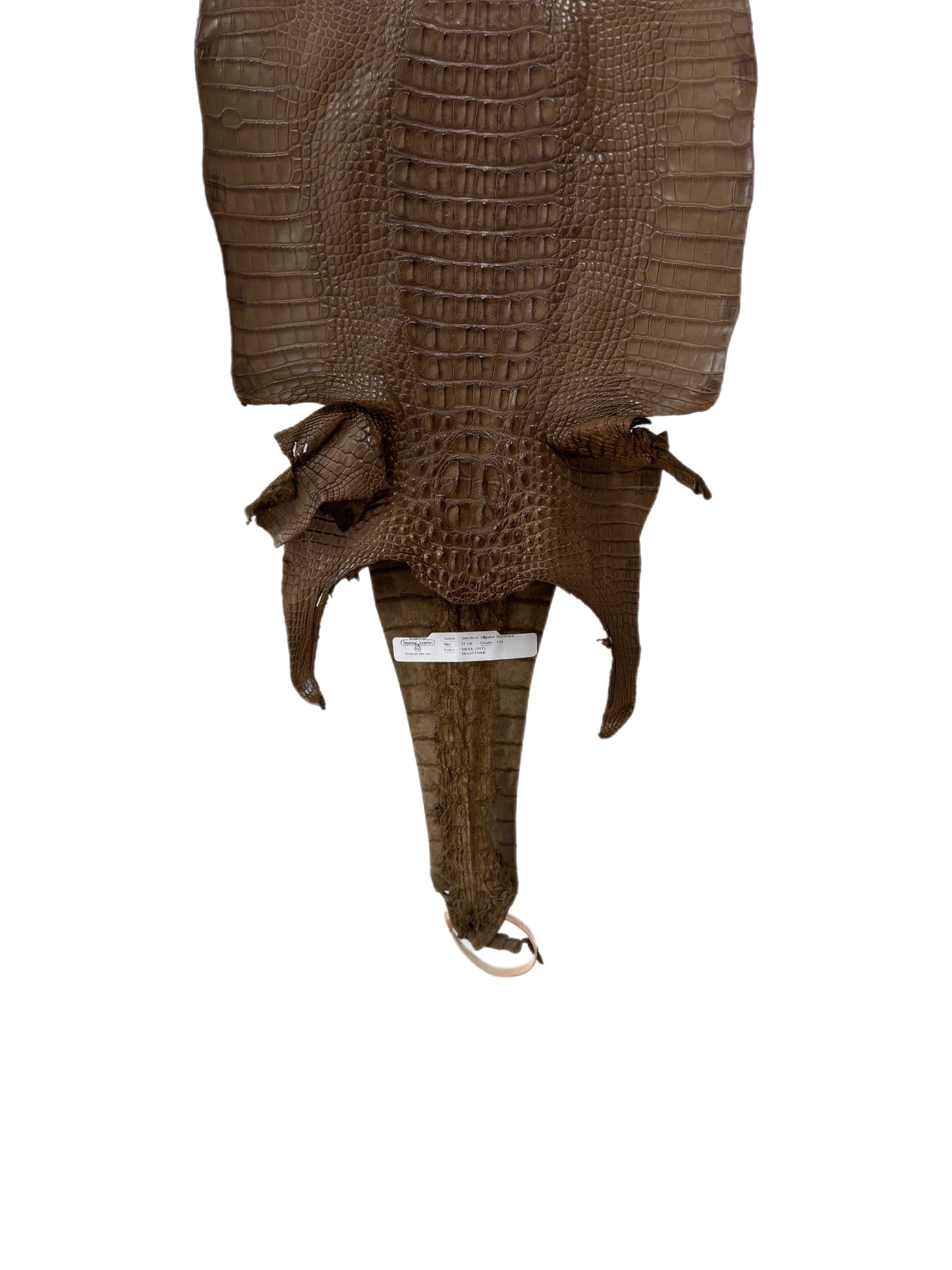 31 cm Grade 1/2 Mink Matte Farm-Raised American Alligator Hornback Leather - Tag: LA23-0377060