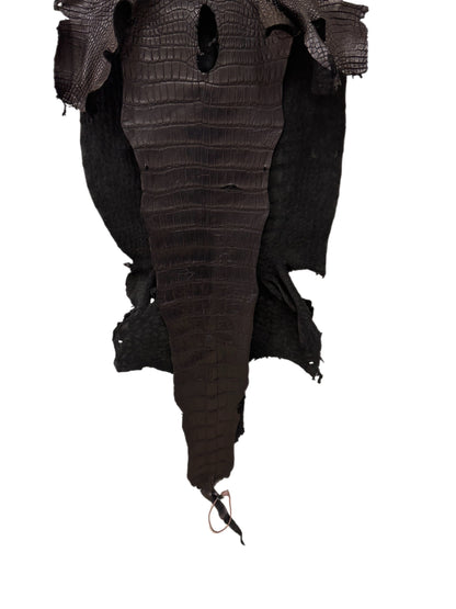 41 cm Grade 3/4 Black Matte Wild American Alligator Leather - Tag: LA24-0022561