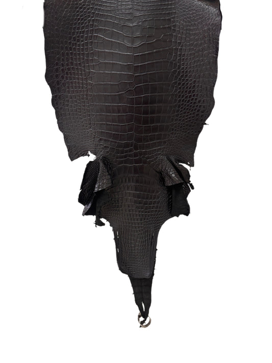 39 cm Grade 2/3 Black Matte Wild American Alligator Leather - Tag: LA17-0037620