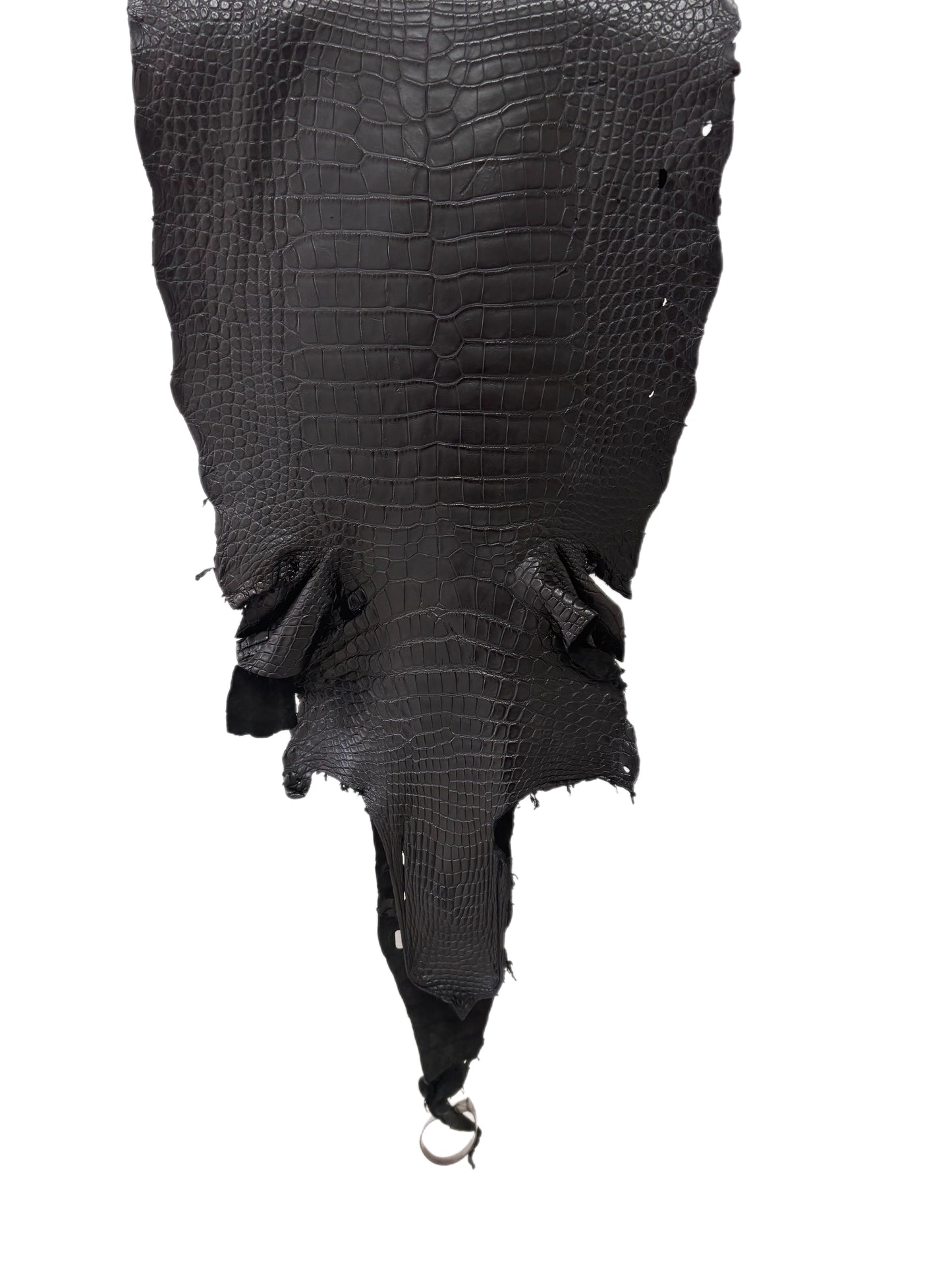 39 cm Grade 3/4 Black Matte Wild American Alligator Leather - Tag: LA23-0003623