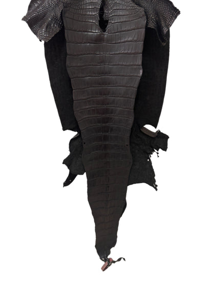 36 cm Grade 3/4 Black Matte Wild American Alligator Leather - Tag: FL24-0077537