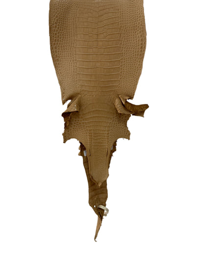 25 cm Grade 3/4 Antique Saddle Matte Farm-Raised American Alligator Leather - Tag: LA17-0133653