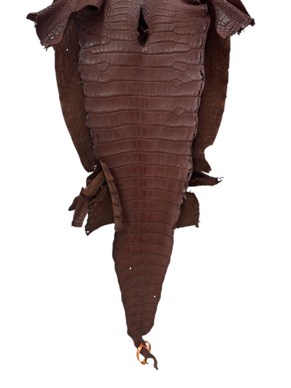 38 cm Grade 4/5 Chesnut Matte Wild American Alligator Leather - Tag: LA23-0051758