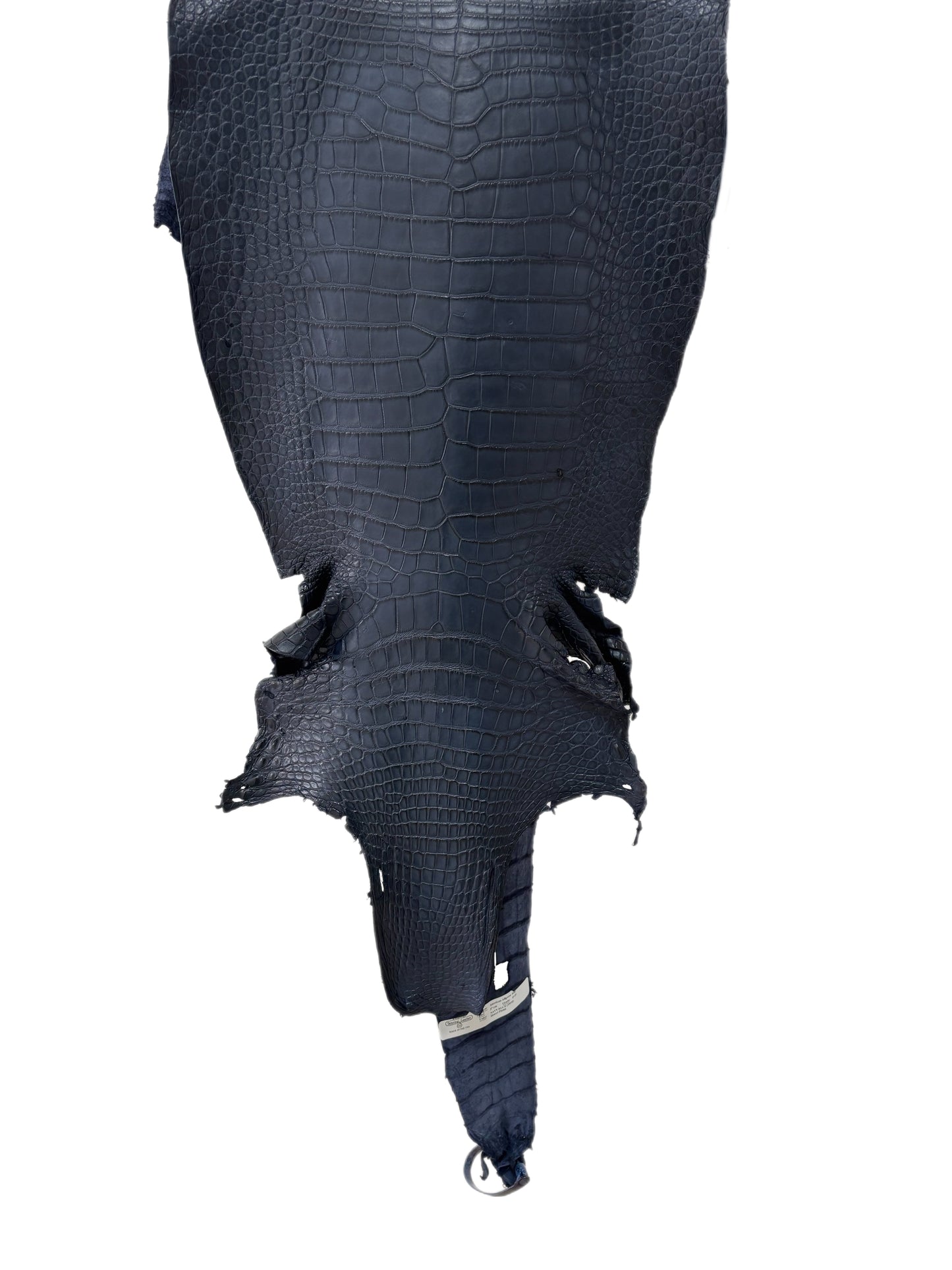 37 cm Grade 2/3 Navy Blue Matte Wild American Alligator Leather - Tag: LA23-0001239