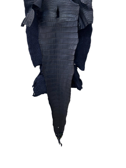 39 cm Grade 1/2 Navy Blue Matte Wild American Alligator Leather - Tag: ITCC-0730842