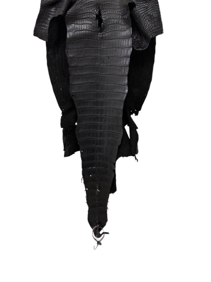 36 cm Grade 4/5 Black Matte Wild American Alligator Leather - Tag: LA18-0037622