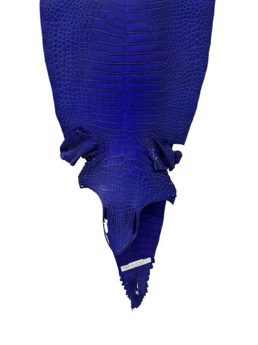 39 cm Grade 3/4 Cobalt Blue Matte Farm-Raised American Alligator Leather - Tag: FL18-0052200